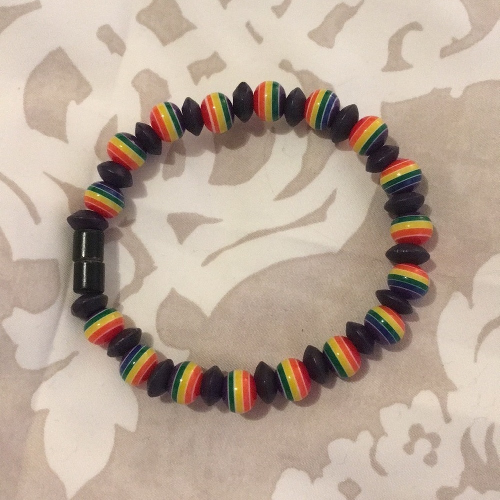 Rainbow magnetic closure bracelet